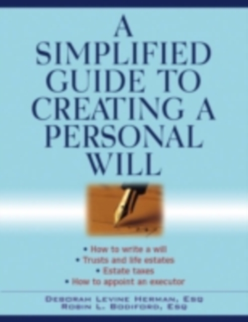 A Simplified Guide to Creating a Personal Will, PDF eBook