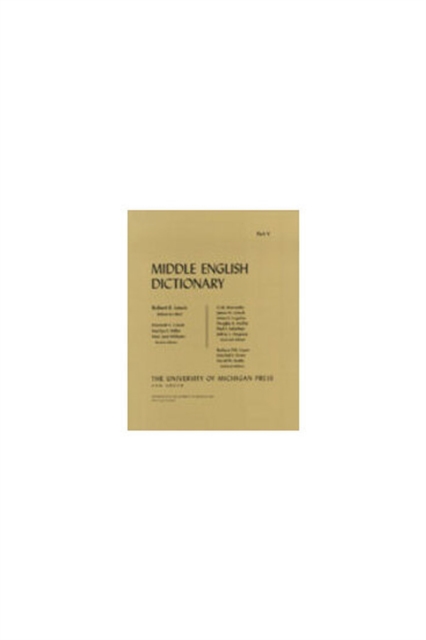 Middle English Dictionary : O.3, Paperback / softback Book