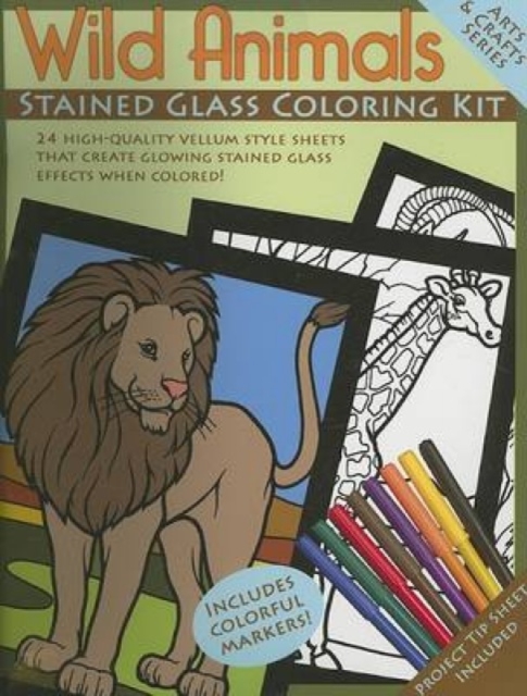 Wild Animals Stained Glass Coloring Kit, Paperback / softback Book