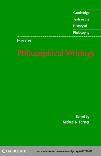 Herder: Philosophical Writings, PDF eBook