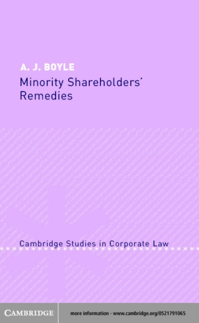 Minority Shareholders' Remedies, PDF eBook