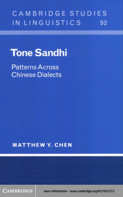 Tone Sandhi : Patterns across Chinese Dialects, PDF eBook