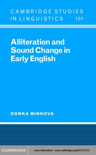 Alliteration and Sound Change in Early English, PDF eBook