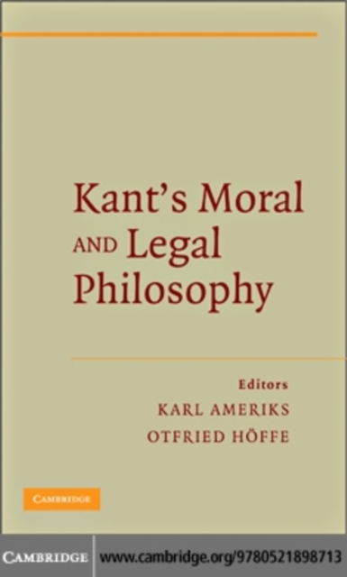 Kant's Moral and Legal Philosophy, PDF eBook