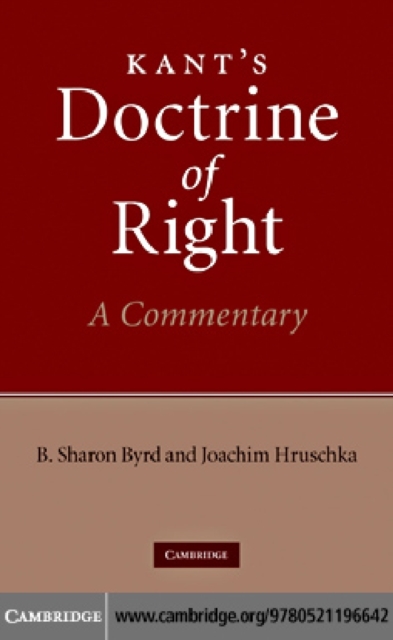 Kant's Doctrine of Right : A Commentary, PDF eBook