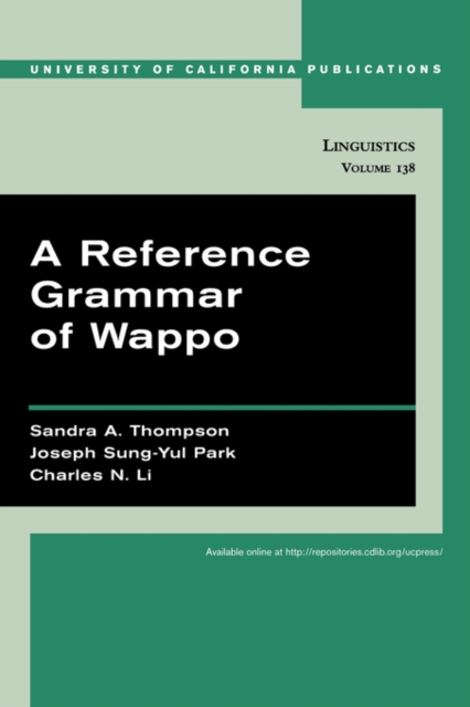 A Reference Grammar of Wappo, Paperback / softback Book
