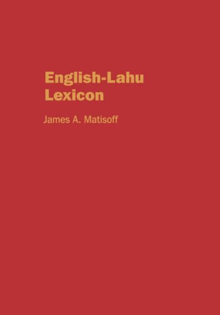 English-Lahu Lexicon, Hardback Book