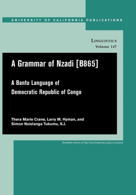 A Grammar of Nzadi [B865] : A Bantu language of Democratic Republic of Congo, Paperback / softback Book