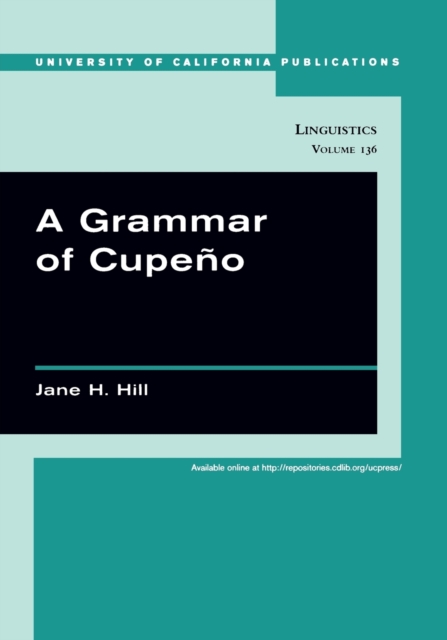A Grammar of Cupeno, Paperback / softback Book