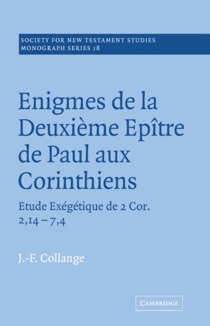 Enigmes de la Deuxieme Epitre de Paul aux Corinthiens, Paperback / softback Book