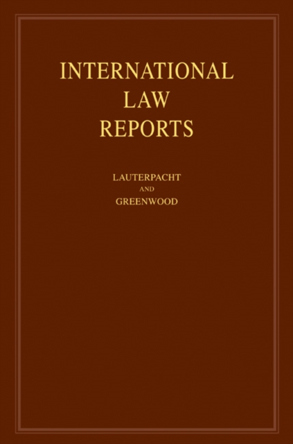 International Law Reports: Volume 139, Hardback Book