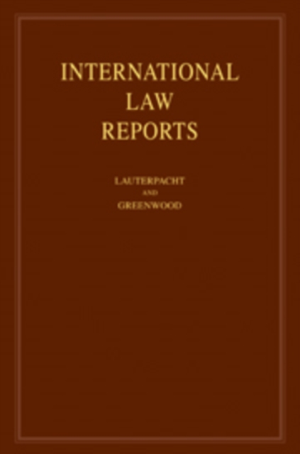 International Law Reports: Volume 138, Hardback Book