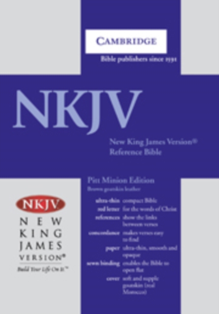 NKJV Pitt Minion Reference Bible, Brown Goatskin Leather, Red-letter Text, NK446XR, Leather / fine binding Book