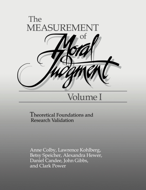 The Measurement of Moral Judgment, Paperback / softback Book