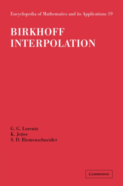 Birkhoff Interpolation, Hardback Book