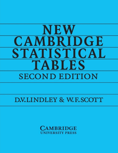 New Cambridge Statistical Tables, Paperback / softback Book