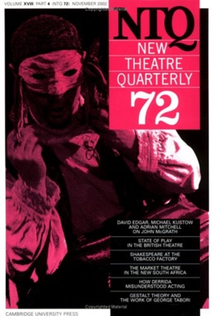 New Theatre Quarterly 72: Volume 18, Part 4, Paperback / softback Book