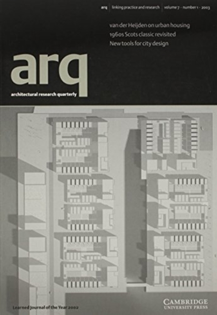 arq: Architectural Research Quarterly: Volume 7, Part 1, Paperback / softback Book