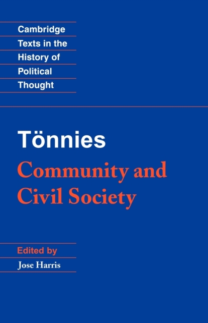Tonnies: Community and Civil Society, Paperback / softback Book