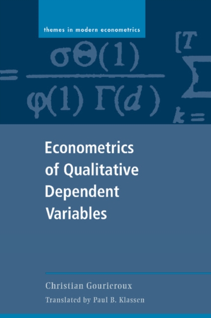 Econometrics of Qualitative Dependent Variables, Paperback / softback Book