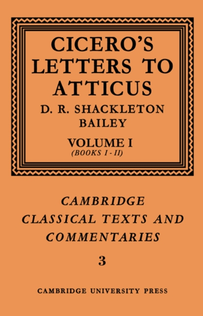 Cicero: Letters to Atticus: Volume 1, Books 1-2, Paperback / softback Book