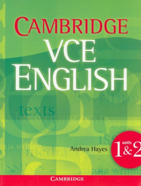 Cambridge VCE English Units 1 and 2, Mixed media product Book