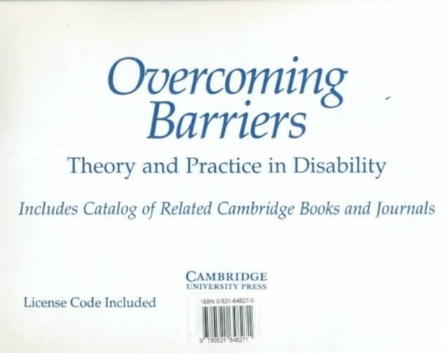 Overcoming Barriers: Theory and Practice in Disability CD-ROM full text : A CD-ROM Resource, CD-ROM Book