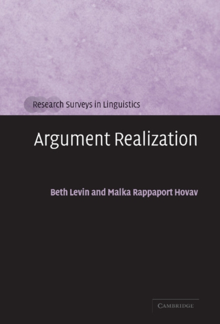 Argument Realization, Hardback Book