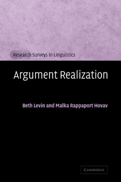 Argument Realization, Paperback / softback Book