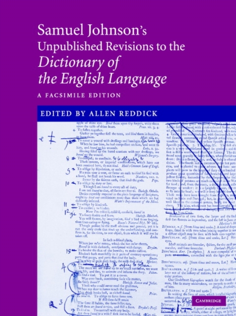 Samuel Johnson's Unpublished Revisions to the Dictionary of the English Language : A Facsimile Edition, Hardback Book