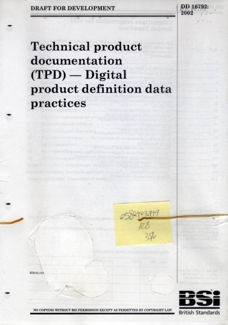 DD 16792:2002 DIGITAL PRODUCT DATA PRACT, Paperback Book