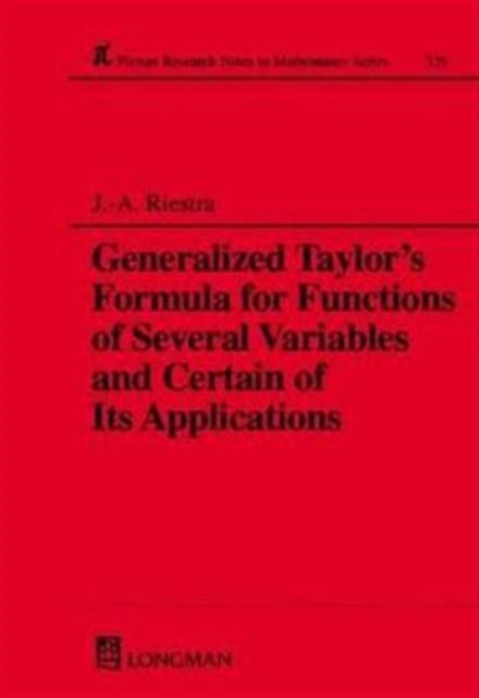 A Generalized Taylor's Formula for Functions of Several Variables and Certain of its Applications, Paperback / softback Book