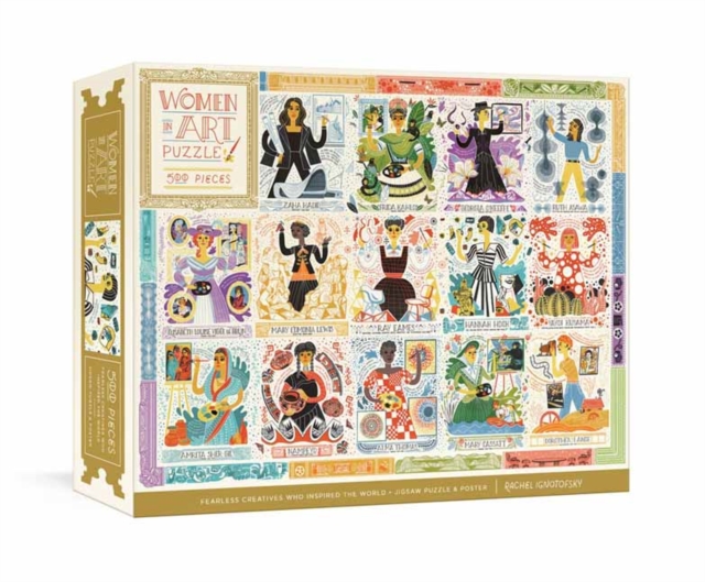 Women in Art Puzzle : Fearless Creatives Who Inspired the World 500-Piece Jigsaw Puzzle and Poster: Jigsaw Puzzles for Adults and Jigsaw Puzzles for Kids, Other printed item Book