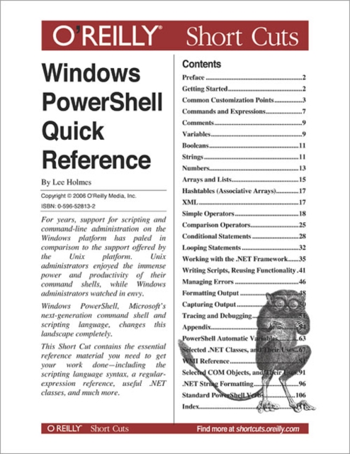 Windows PowerShell Quick Reference, PDF eBook
