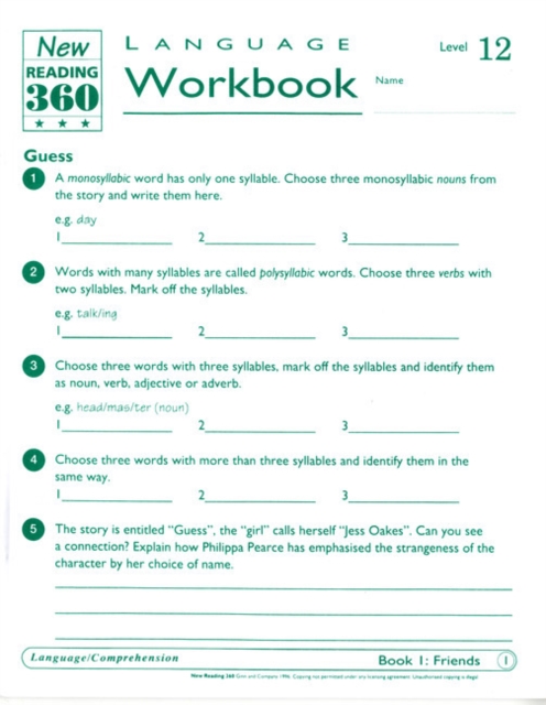 Reading 360 Language Resource Workbook 12 Pack of 8, Multiple copy pack Book