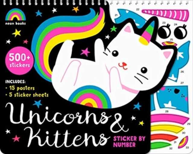 Unicorns and Kittens- Sticker by Number, Mixed media product Book