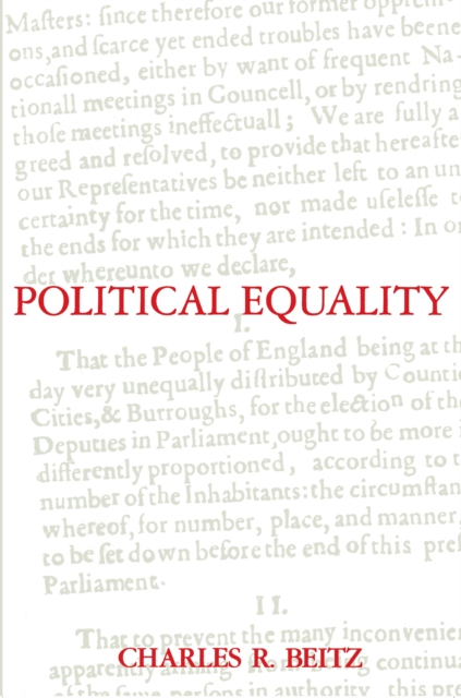 Political Equality : An Essay in Democratic Theory, Paperback / softback Book