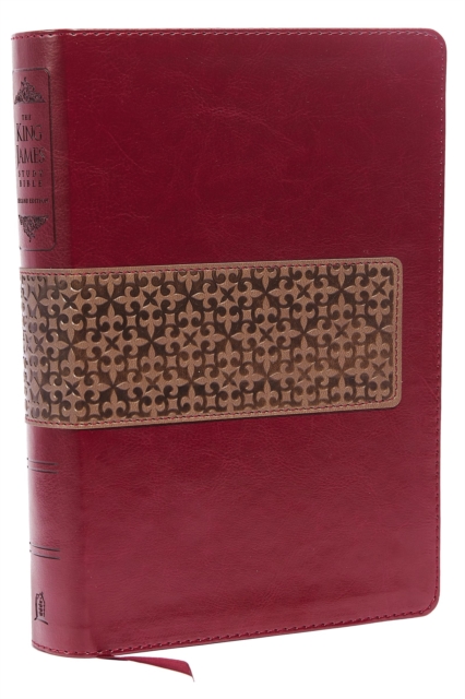 KJV Study Bible, Large Print, Leathersoft, Maroon/Brown, Red Letter : Second Edition, Leather / fine binding Book