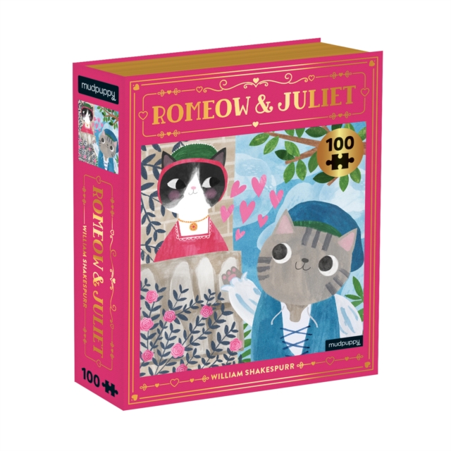 Romeow & Juliet Bookish Cats 100 Piece Puzzle, Jigsaw Book
