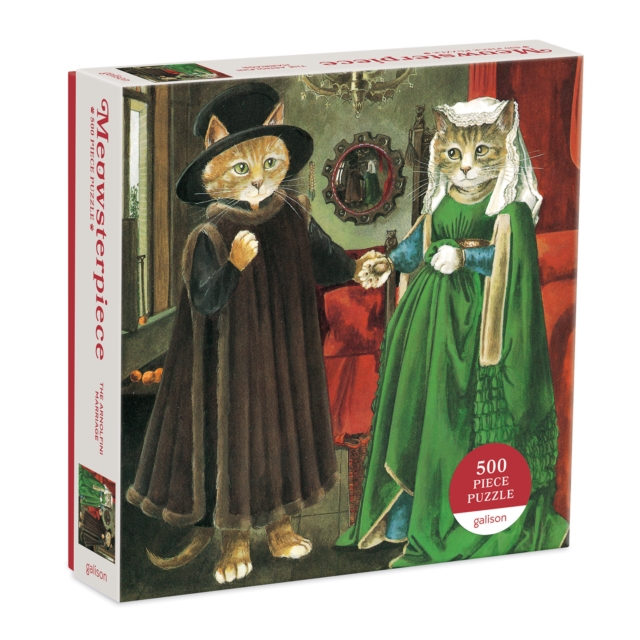 The Arnolfini Marriage Meowsterpiece of Western Art 500 Piece Puzzle, Jigsaw Book