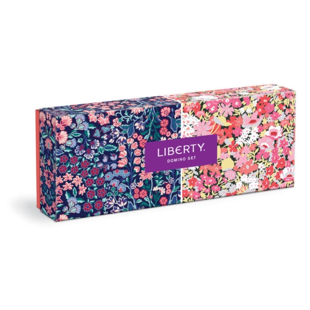 Liberty Floral Wood Domino Set, Game Book