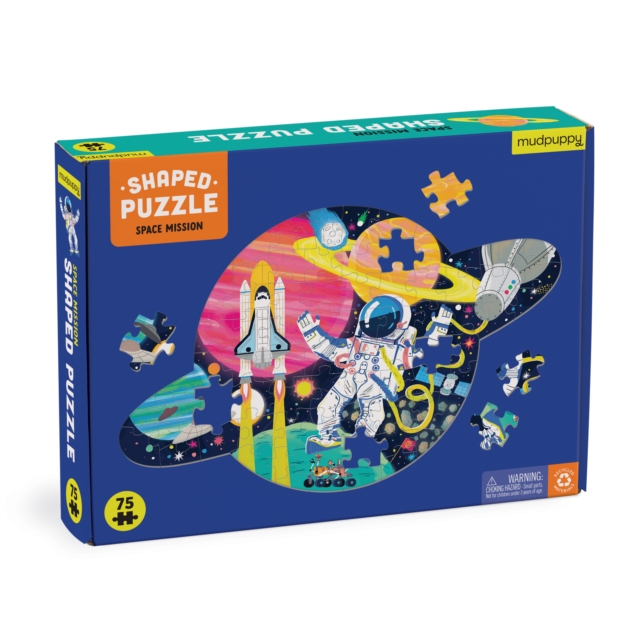 Space Mission 75 Piece Shaped Scene Puzzle, Jigsaw Book