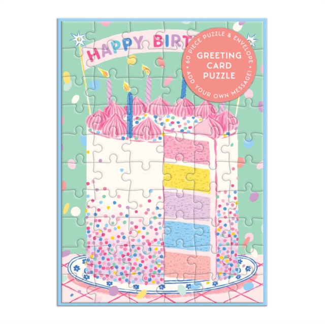 Confetti Birthday Cake Greeting Card Puzzle, Cards Book