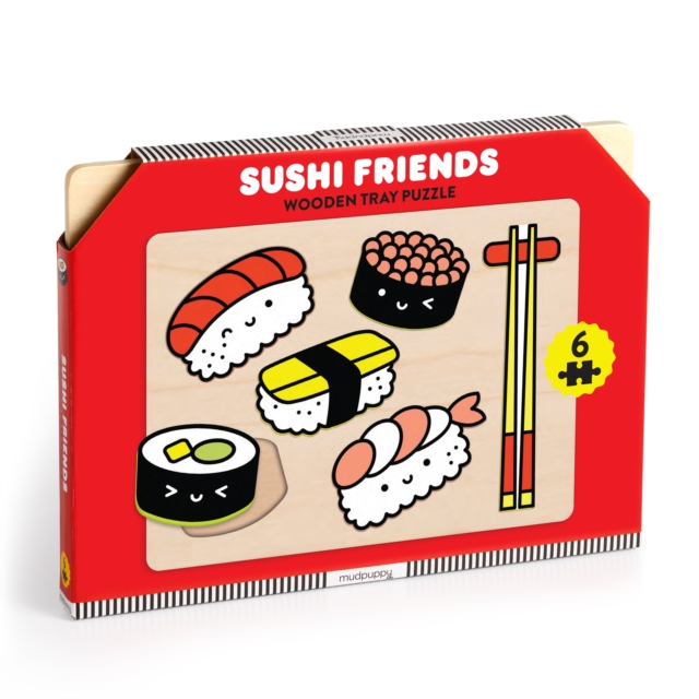 Sushi Friends Wooden Tray Puzzle, Jigsaw Book
