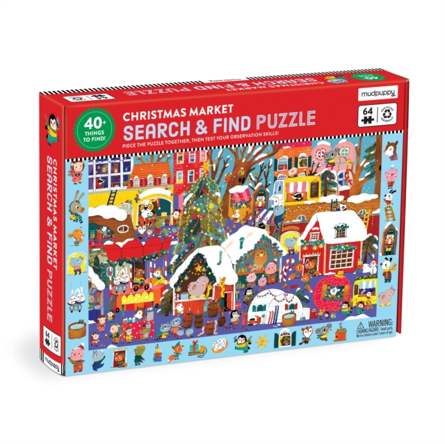 Christmas Market 64 Piece Search & Find Puzzle, Jigsaw Book
