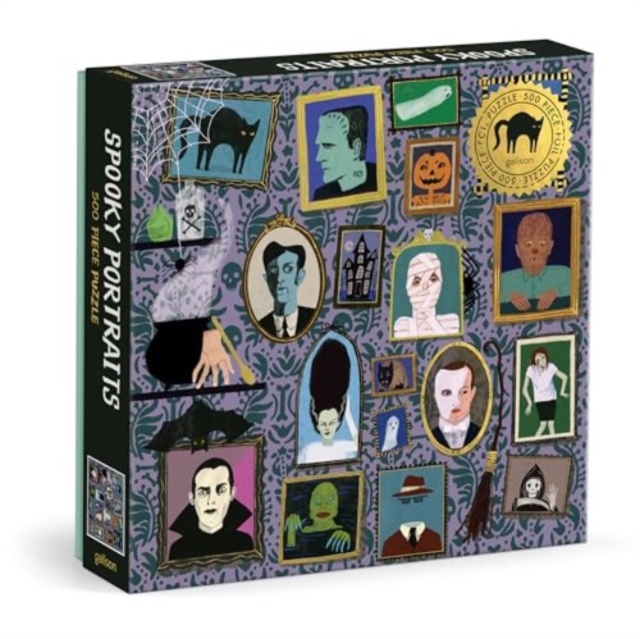Spooky Portraits 500 Piece Foil Puzzle, Jigsaw Book
