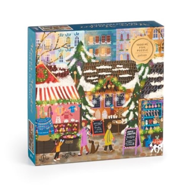 Joy Laforme Merry Market 1000 Piece Foil Puzzle in a Square Box, Jigsaw Book