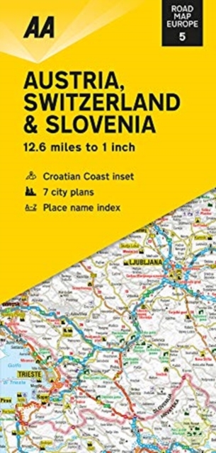 Road Map Austria, Switzerland & Slovenia, Sheet map, folded Book