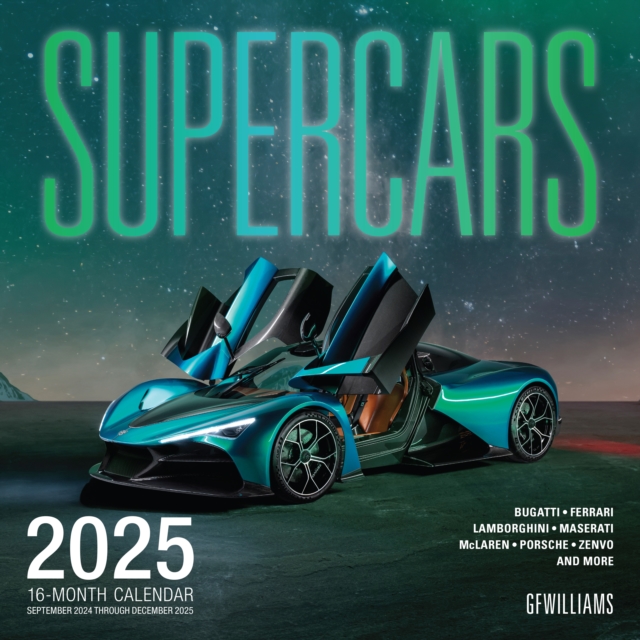 Supercars 2025 : 16-Month Calendar--September 2024 through December 2025, Calendar Book