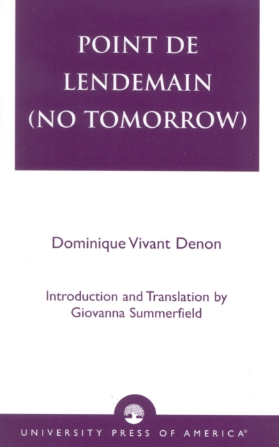 Point de lendemain (No Tomorrow), Paperback / softback Book